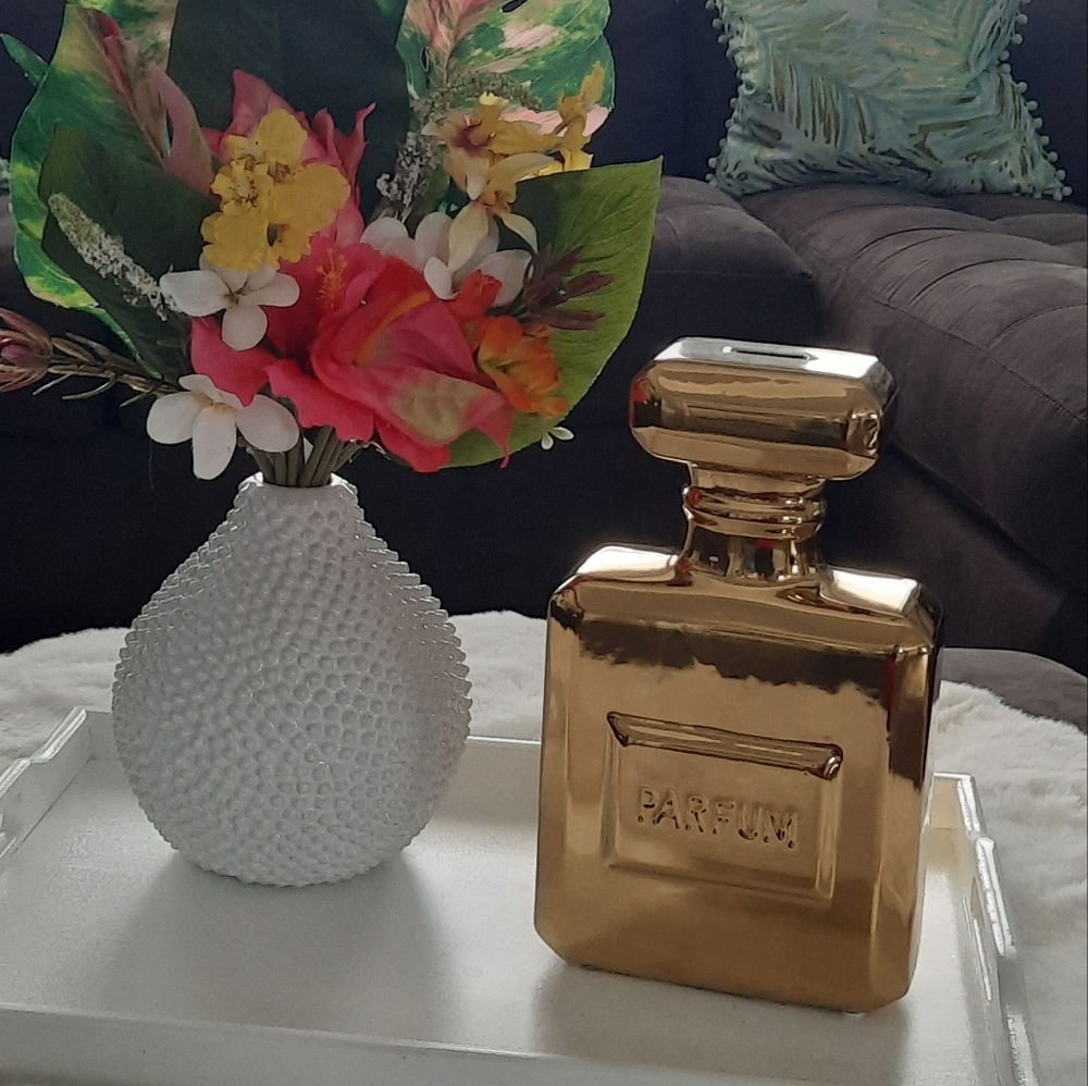 NEW Z Gallerie Gold Parfum Coin bank